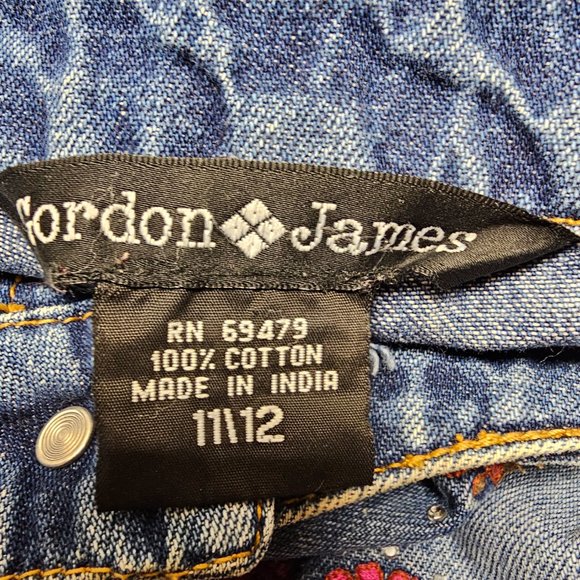 Gordon James Floral Flower Embroidered Jean Skirt 11\12 Teen Young - Picture 4 of 15